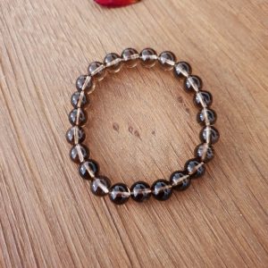 Bracelet perles Quartz fumé 8mm