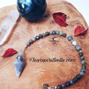 Pendule fiole en Labradorite