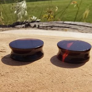 Paire de Grands Écarteurs pour Oreilles en Ambre