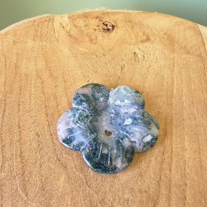 Porte Sphère Fleur en Agate Mousse et Druse