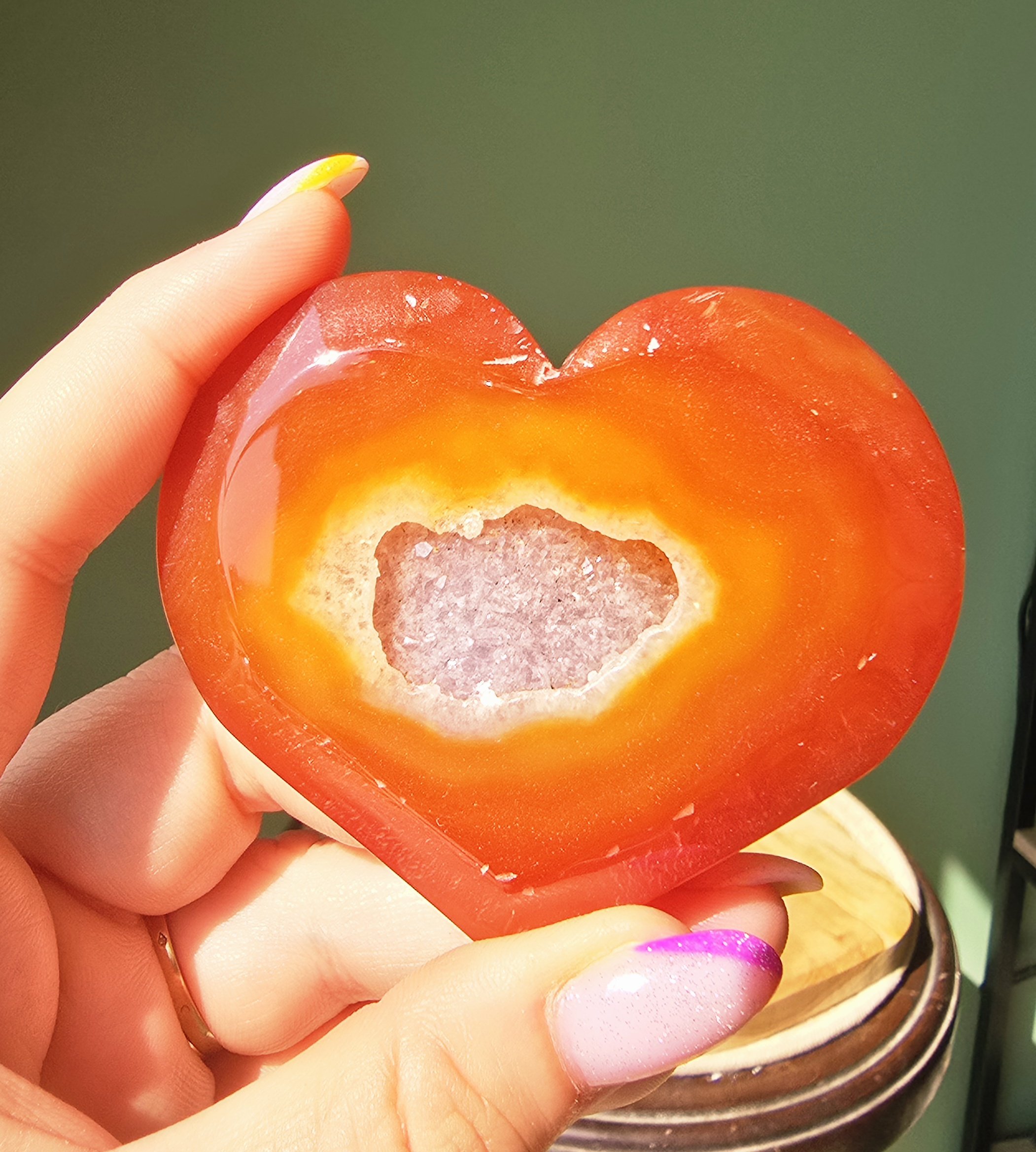 Cœur en Cornaline Druzy