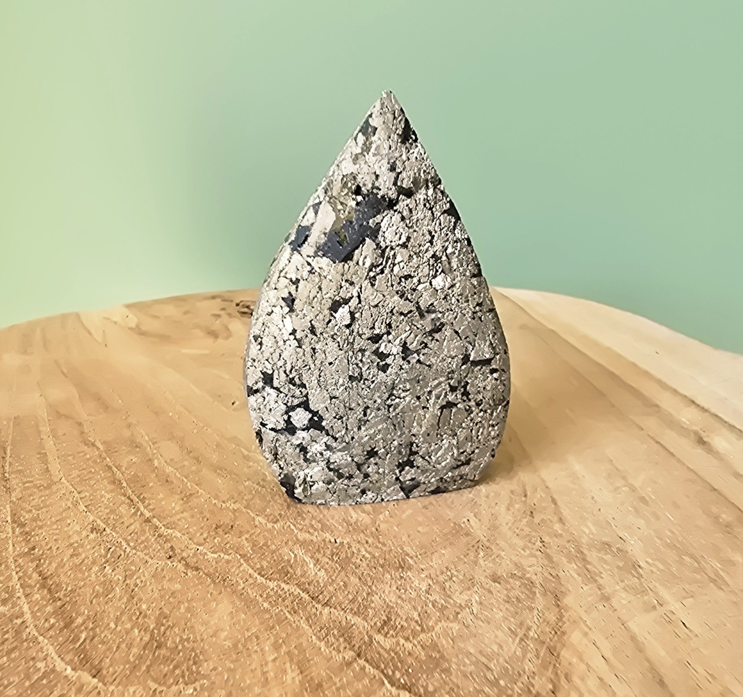 Goutte en Agate Mousse et Pyrite