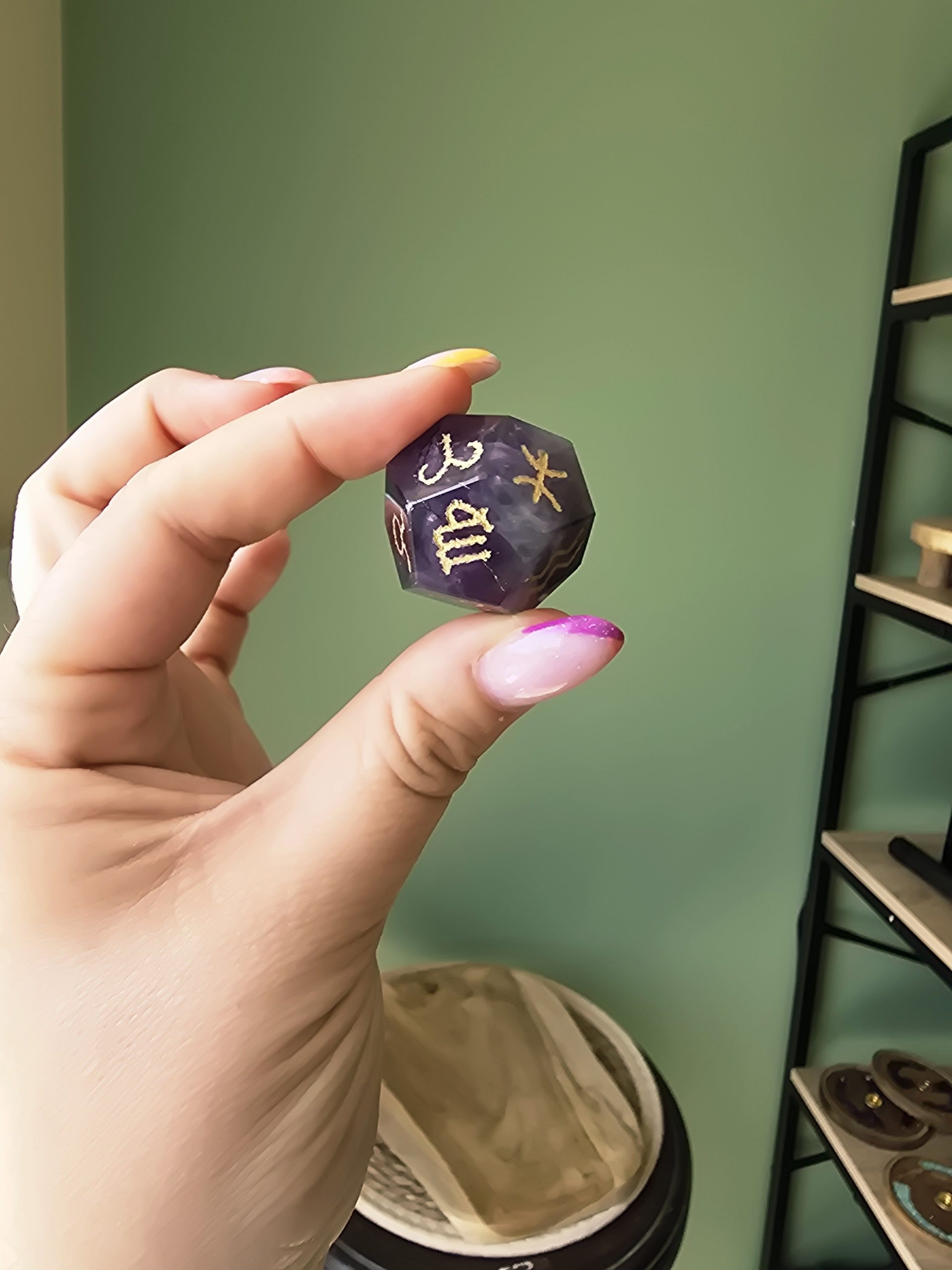 Dés Astrologiques en améthyste