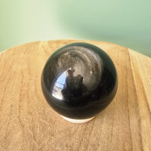 Sphère en Obsidienne Oeil céleste argenté