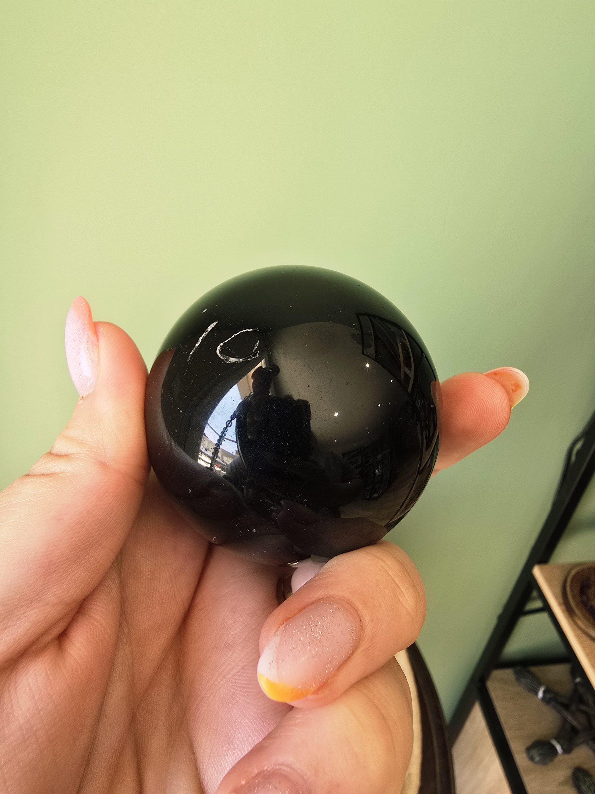 Sphère en Obsidienne Oeil céleste argenté – Image 3